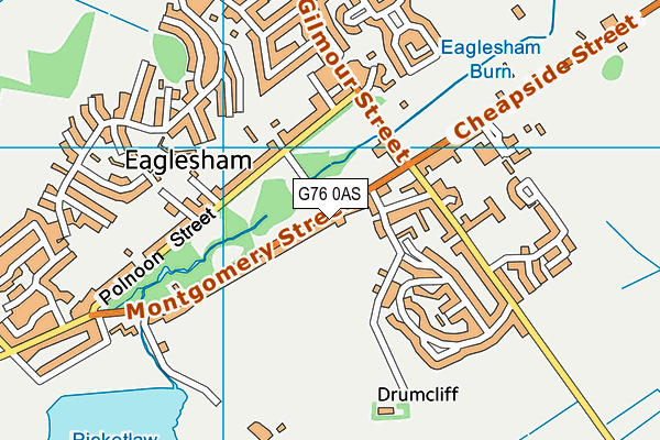 G76 0AS map - OS VectorMap District (Ordnance Survey)
