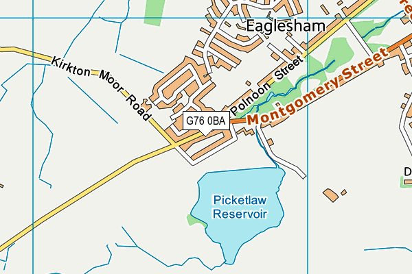 G76 0BA map - OS VectorMap District (Ordnance Survey)