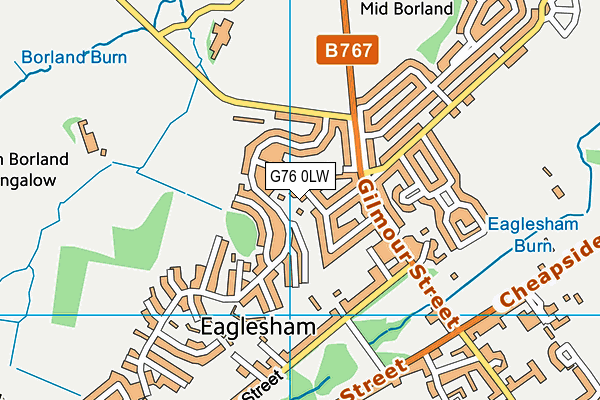 G76 0LW map - OS VectorMap District (Ordnance Survey)