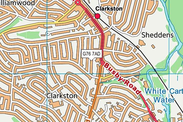 G76 7AD map - OS VectorMap District (Ordnance Survey)
