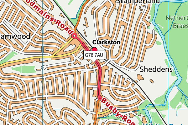 G76 7AU map - OS VectorMap District (Ordnance Survey)