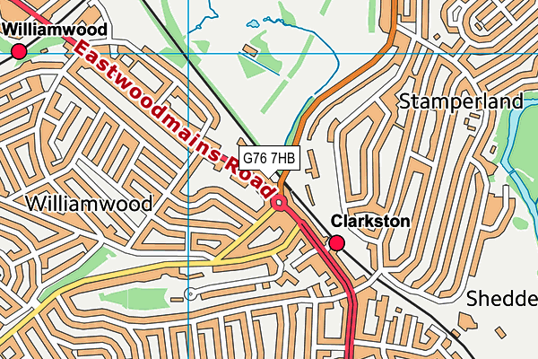 G76 7HB map - OS VectorMap District (Ordnance Survey)