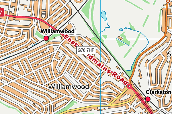 G76 7HF map - OS VectorMap District (Ordnance Survey)