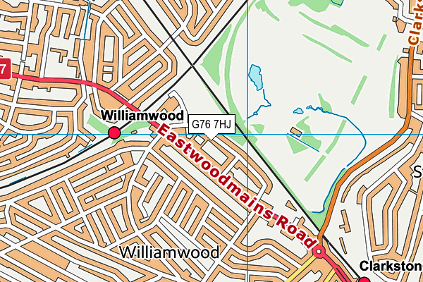 G76 7HJ map - OS VectorMap District (Ordnance Survey)