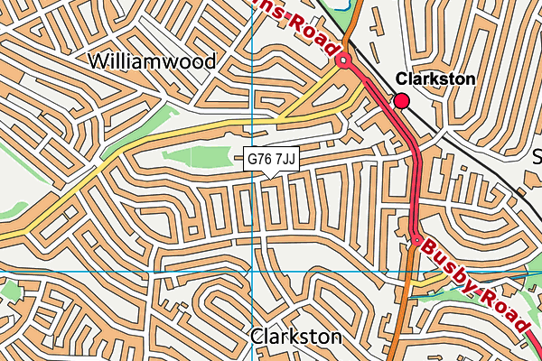 G76 7JJ map - OS VectorMap District (Ordnance Survey)