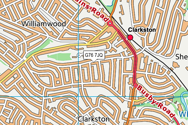 G76 7JQ map - OS VectorMap District (Ordnance Survey)