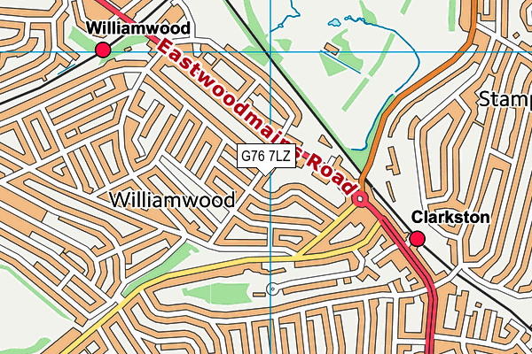 G76 7LZ map - OS VectorMap District (Ordnance Survey) G76 7LZ map - OS VectorMap District (Ordnance Survey)