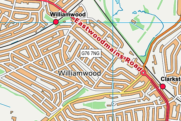 G76 7NG map - OS VectorMap District (Ordnance Survey)