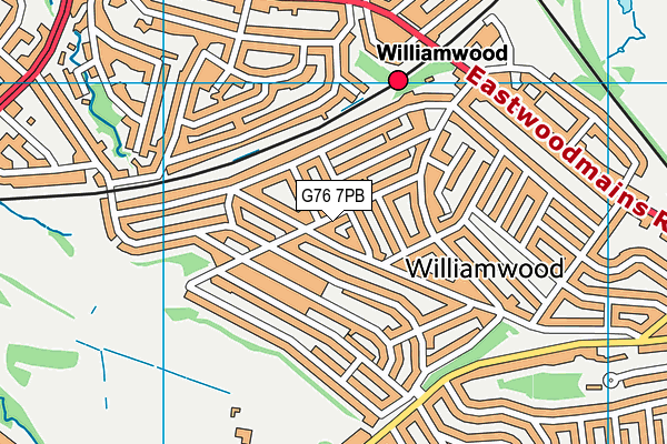 G76 7PB map - OS VectorMap District (Ordnance Survey)