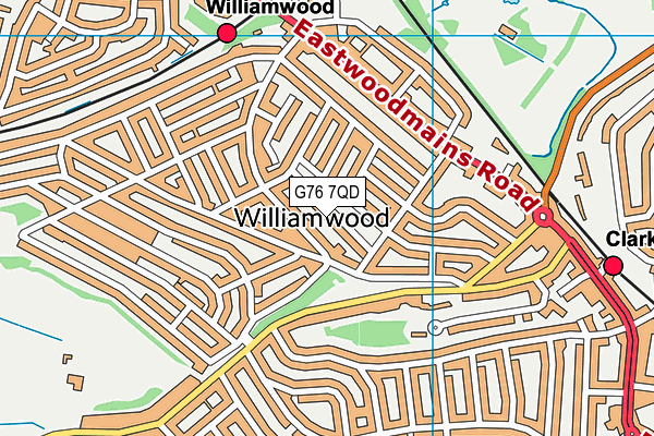 G76 7QD map - OS VectorMap District (Ordnance Survey)