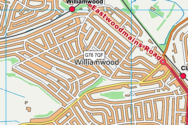 G76 7QF map - OS VectorMap District (Ordnance Survey)