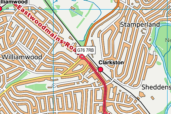 G76 7RB map - OS VectorMap District (Ordnance Survey)