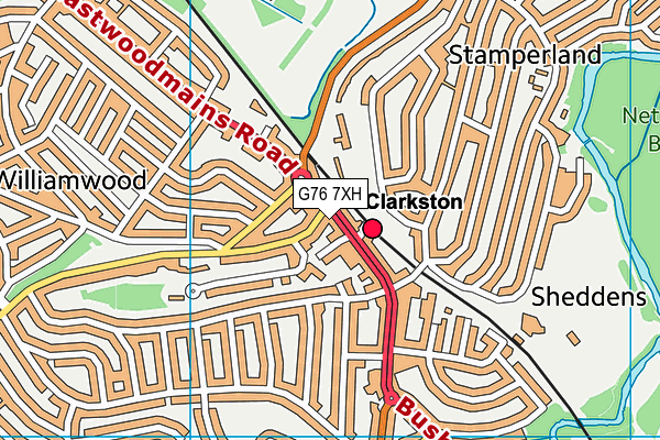 G76 7XH map - OS VectorMap District (Ordnance Survey)