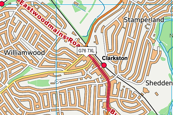 G76 7XL map - OS VectorMap District (Ordnance Survey)