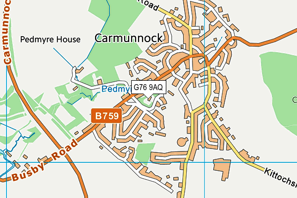 G76 9AQ map - OS VectorMap District (Ordnance Survey)