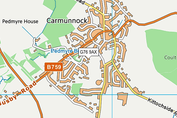 G76 9AX map - OS VectorMap District (Ordnance Survey)