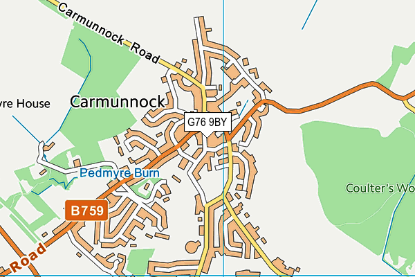 G76 9BY map - OS VectorMap District (Ordnance Survey)