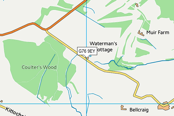 G76 9EY map - OS VectorMap District (Ordnance Survey)