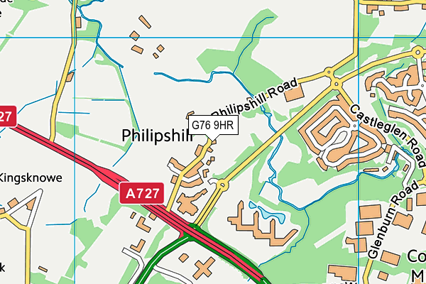 G76 9HR map - OS VectorMap District (Ordnance Survey)
