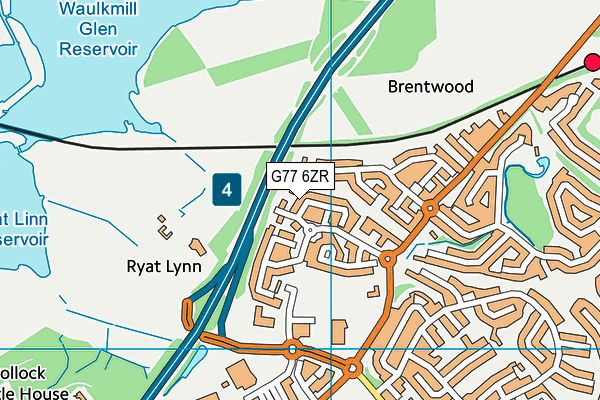 G77 6ZR map - OS VectorMap District (Ordnance Survey) G77 6ZR map - OS VectorMap District (Ordnance Survey)