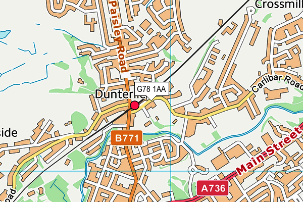 G78 1AA map - OS VectorMap District (Ordnance Survey) G78 1AA map - OS VectorMap District (Ordnance Survey)