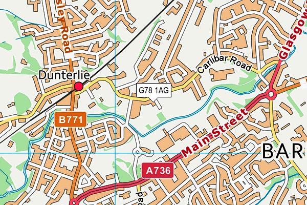 G78 1AG map - OS VectorMap District (Ordnance Survey)