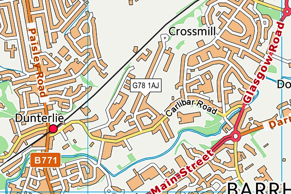 G78 1AJ map - OS VectorMap District (Ordnance Survey) G78 1AJ map - OS VectorMap District (Ordnance Survey)