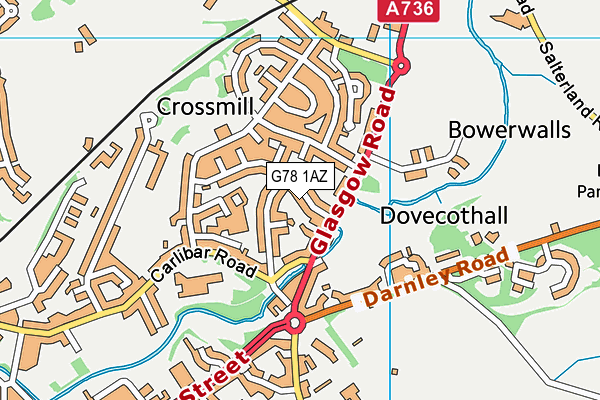 G78 1AZ map - OS VectorMap District (Ordnance Survey) G78 1AZ map - OS VectorMap District (Ordnance Survey)
