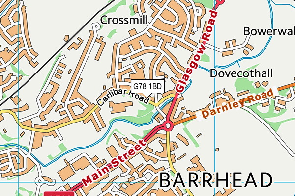 G78 1BD map - OS VectorMap District (Ordnance Survey)