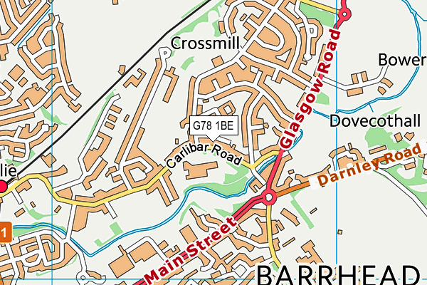 G78 1BE map - OS VectorMap District (Ordnance Survey) G78 1BE map - OS VectorMap District (Ordnance Survey)