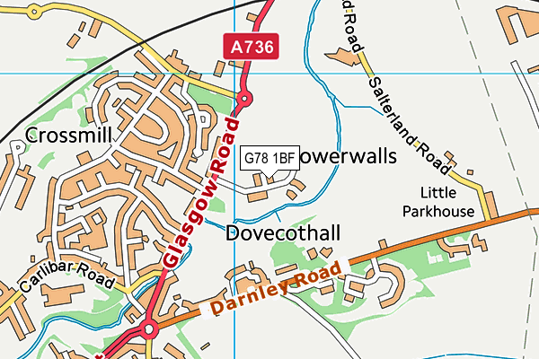 G78 1BF map - OS VectorMap District (Ordnance Survey) G78 1BF map - OS VectorMap District (Ordnance Survey)