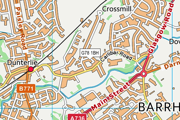 G78 1BH map - OS VectorMap District (Ordnance Survey) G78 1BH map - OS VectorMap District (Ordnance Survey)