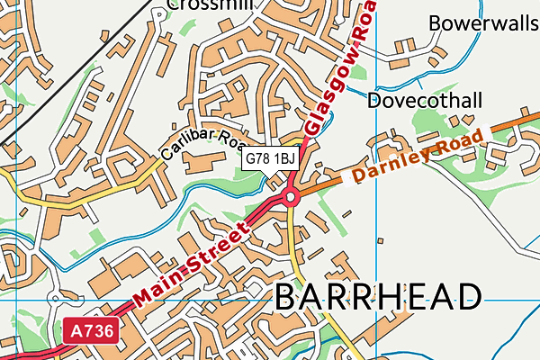 G78 1BJ map - OS VectorMap District (Ordnance Survey) G78 1BJ map - OS VectorMap District (Ordnance Survey)