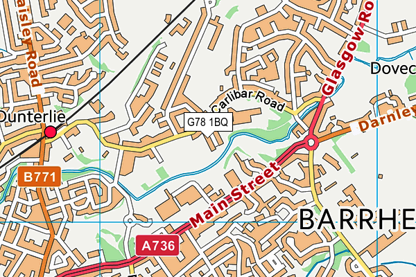 G78 1BQ map - OS VectorMap District (Ordnance Survey) G78 1BQ map - OS VectorMap District (Ordnance Survey)