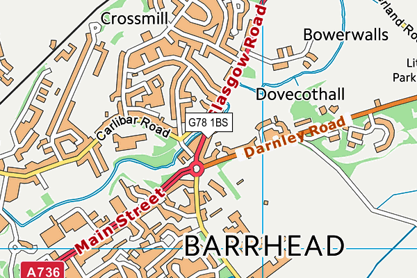 G78 1BS map - OS VectorMap District (Ordnance Survey) G78 1BS map - OS VectorMap District (Ordnance Survey)