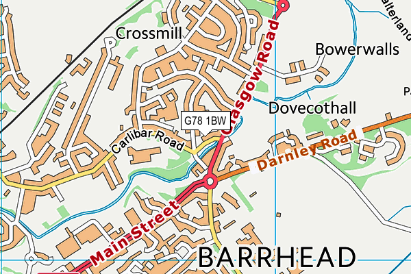 G78 1BW map - OS VectorMap District (Ordnance Survey) G78 1BW map - OS VectorMap District (Ordnance Survey)