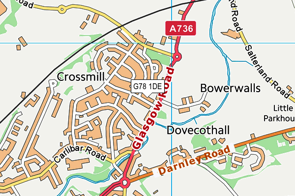 G78 1DE map - OS VectorMap District (Ordnance Survey)