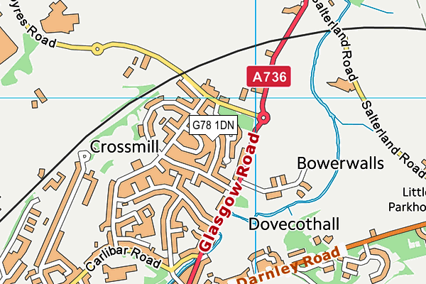 G78 1DN map - OS VectorMap District (Ordnance Survey) G78 1DN map - OS VectorMap District (Ordnance Survey)