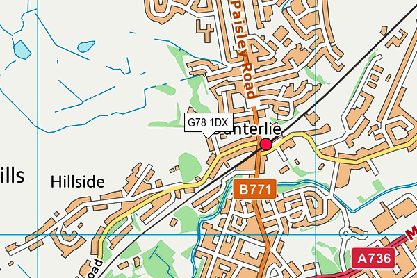 G78 1DX map - OS VectorMap District (Ordnance Survey) G78 1DX map - OS VectorMap District (Ordnance Survey)