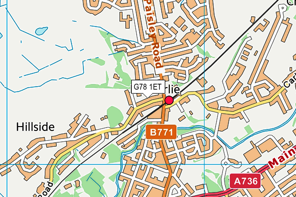 G78 1ET map - OS VectorMap District (Ordnance Survey) G78 1ET map - OS VectorMap District (Ordnance Survey)
