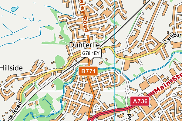 G78 1EY map - OS VectorMap District (Ordnance Survey) G78 1EY map - OS VectorMap District (Ordnance Survey)