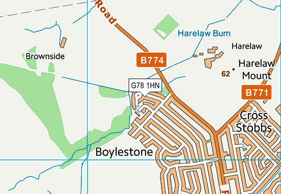 G78 1HN map - OS VectorMap District (Ordnance Survey) G78 1HN map - OS VectorMap District (Ordnance Survey)