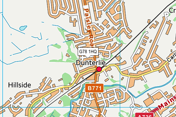 G78 1HQ map - OS VectorMap District (Ordnance Survey) G78 1HQ map - OS VectorMap District (Ordnance Survey)
