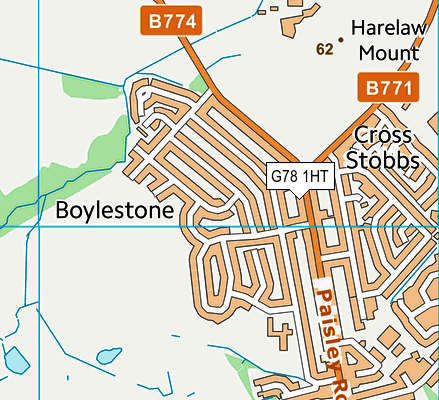 G78 1HT map - OS VectorMap District (Ordnance Survey) G78 1HT map - OS VectorMap District (Ordnance Survey)