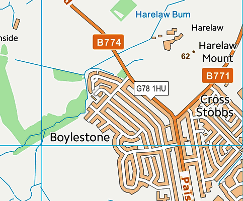 G78 1HU map - OS VectorMap District (Ordnance Survey) G78 1HU map - OS VectorMap District (Ordnance Survey)