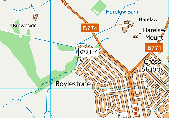 G78 1HY map - OS VectorMap District (Ordnance Survey) G78 1HY map - OS VectorMap District (Ordnance Survey)