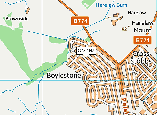 G78 1HZ map - OS VectorMap District (Ordnance Survey) G78 1HZ map - OS VectorMap District (Ordnance Survey)