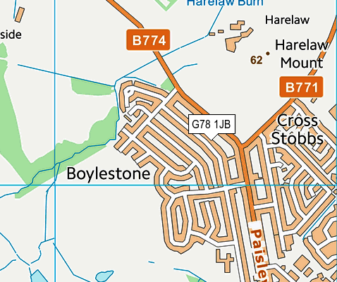 G78 1JB map - OS VectorMap District (Ordnance Survey) G78 1JB map - OS VectorMap District (Ordnance Survey)