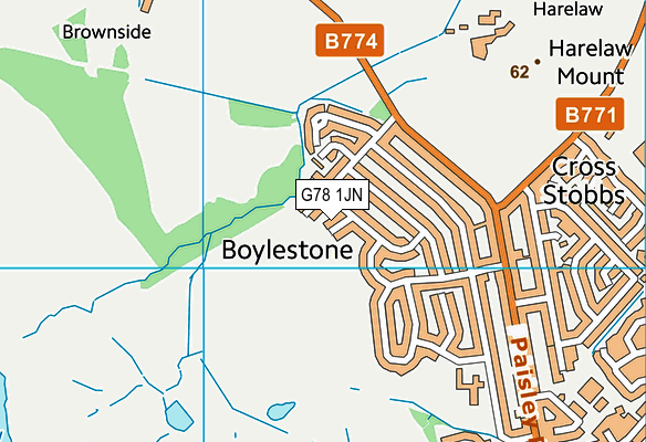 G78 1JN map - OS VectorMap District (Ordnance Survey) G78 1JN map - OS VectorMap District (Ordnance Survey)
