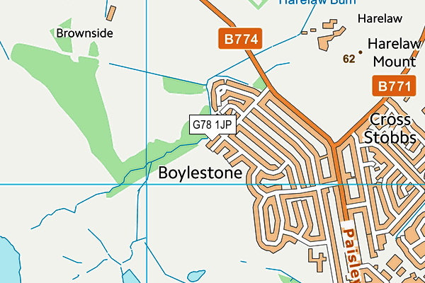 G78 1JP map - OS VectorMap District (Ordnance Survey) G78 1JP map - OS VectorMap District (Ordnance Survey)